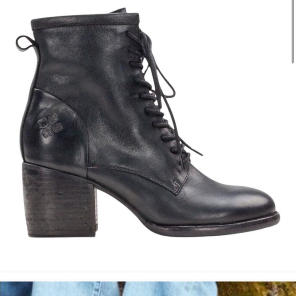 Patricia Nash Black Heeled Boots with Chunky Heel